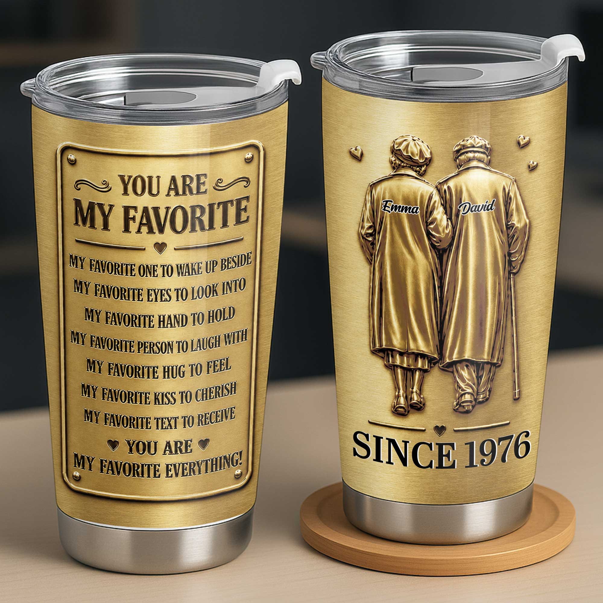 Personalized Couple Tumbler Custom Artwork 20oz Gift