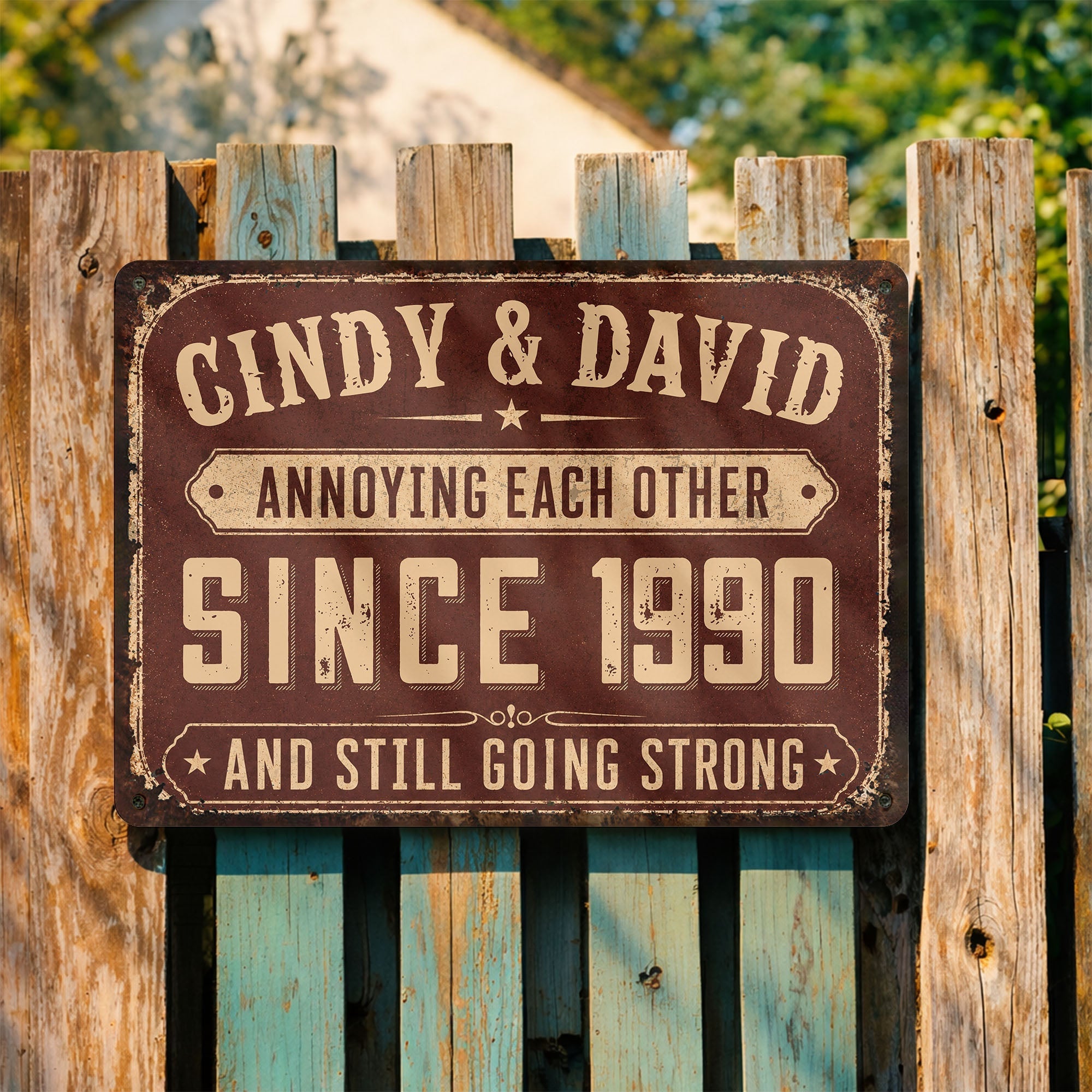 Personalized Metal Sign for Couples Custom Name Anniversary Decor