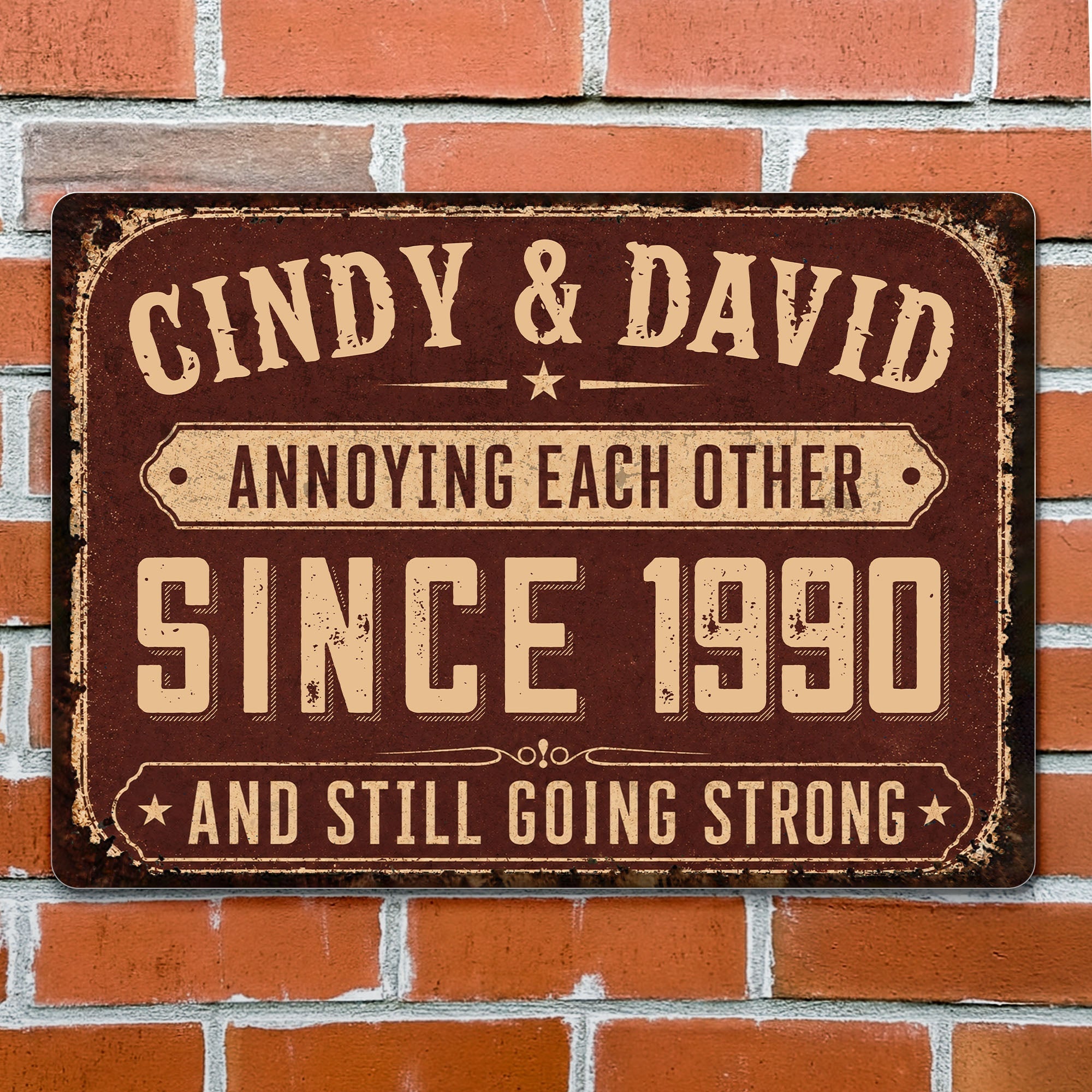 Personalized Metal Sign for Couples Custom Name Anniversary Decor
