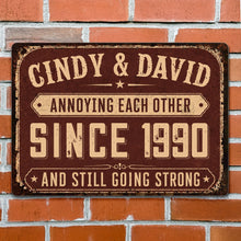 Load image into Gallery viewer, Personalized Metal Sign for Couples Custom Name Anniversary Decor
