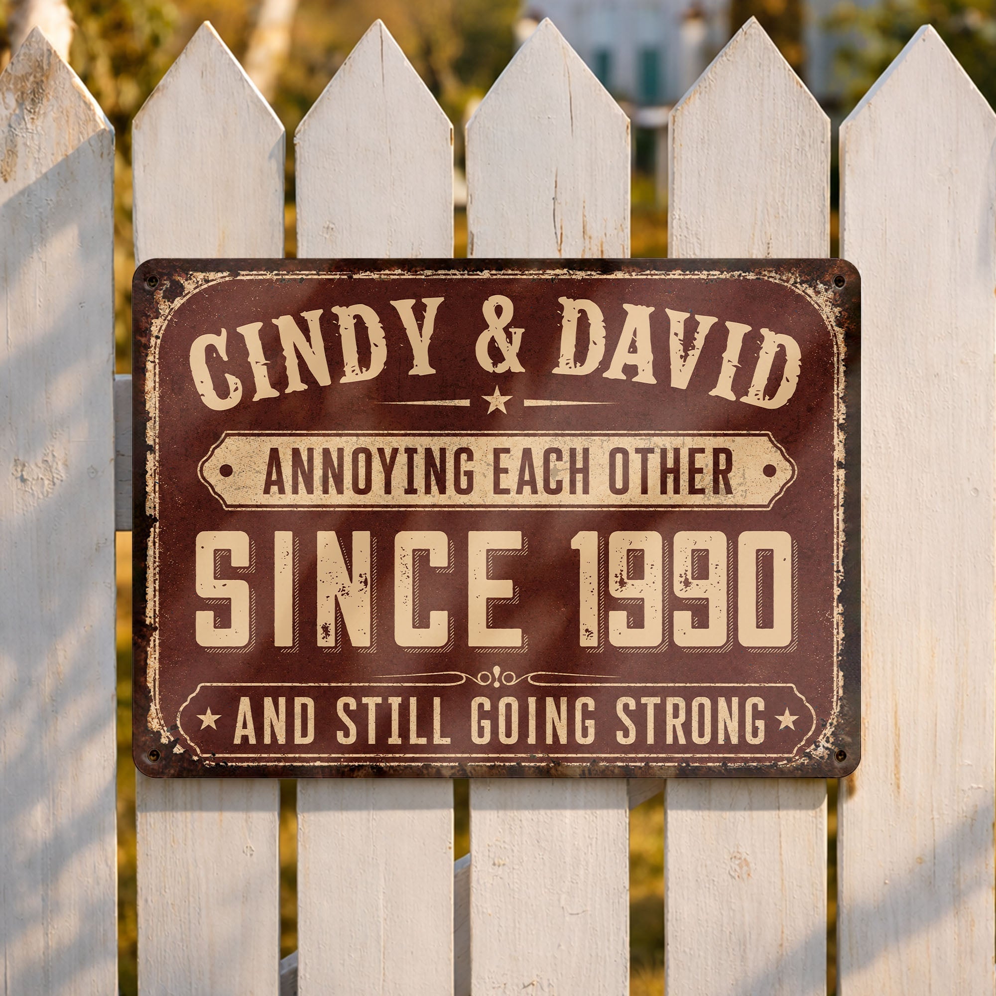 Personalized Metal Sign for Couples Custom Name Anniversary Decor