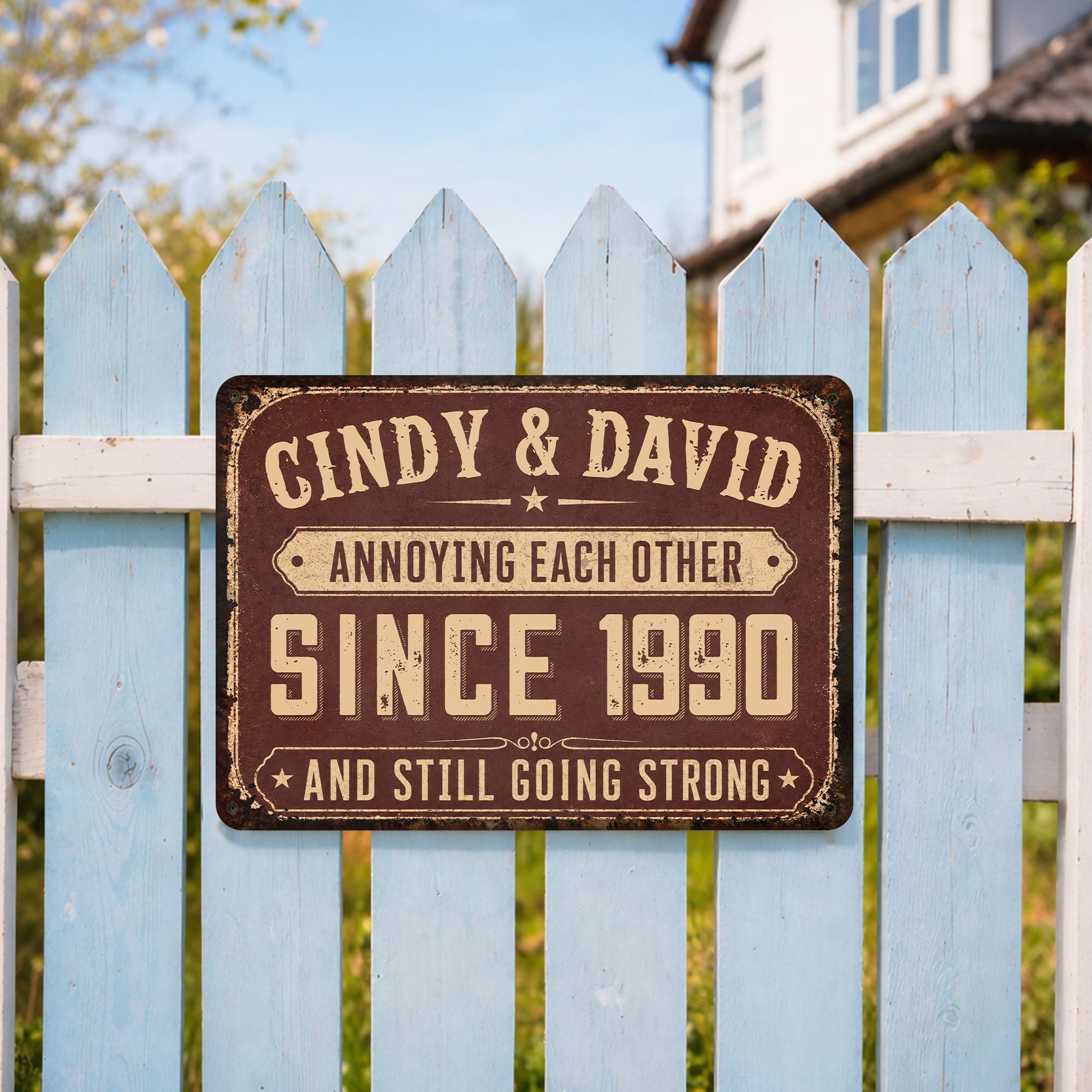 Personalized Metal Sign for Couples Custom Name Anniversary Decor
