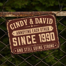 Load image into Gallery viewer, Personalized Metal Sign for Couples Custom Name Anniversary Decor
