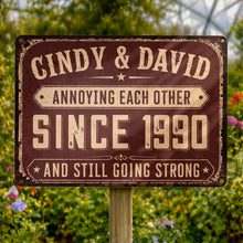Load image into Gallery viewer, Personalized Metal Sign for Couples Custom Name Anniversary Decor
