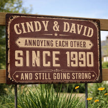 Load image into Gallery viewer, Personalized Metal Sign for Couples Custom Name Anniversary Decor
