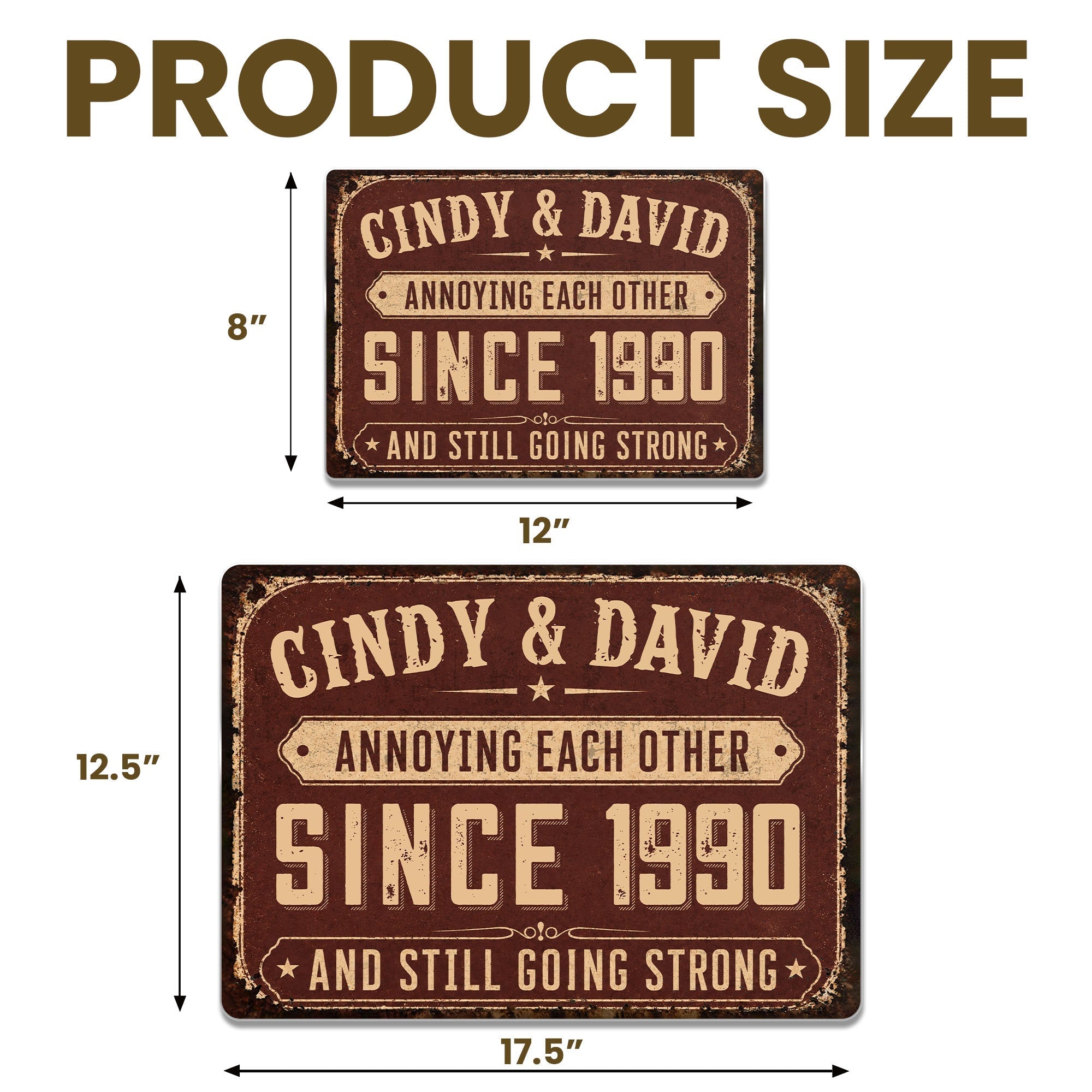 Personalized Metal Sign for Couples Custom Name Anniversary Decor