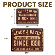 Load image into Gallery viewer, Personalized Metal Sign for Couples Custom Name Anniversary Decor

