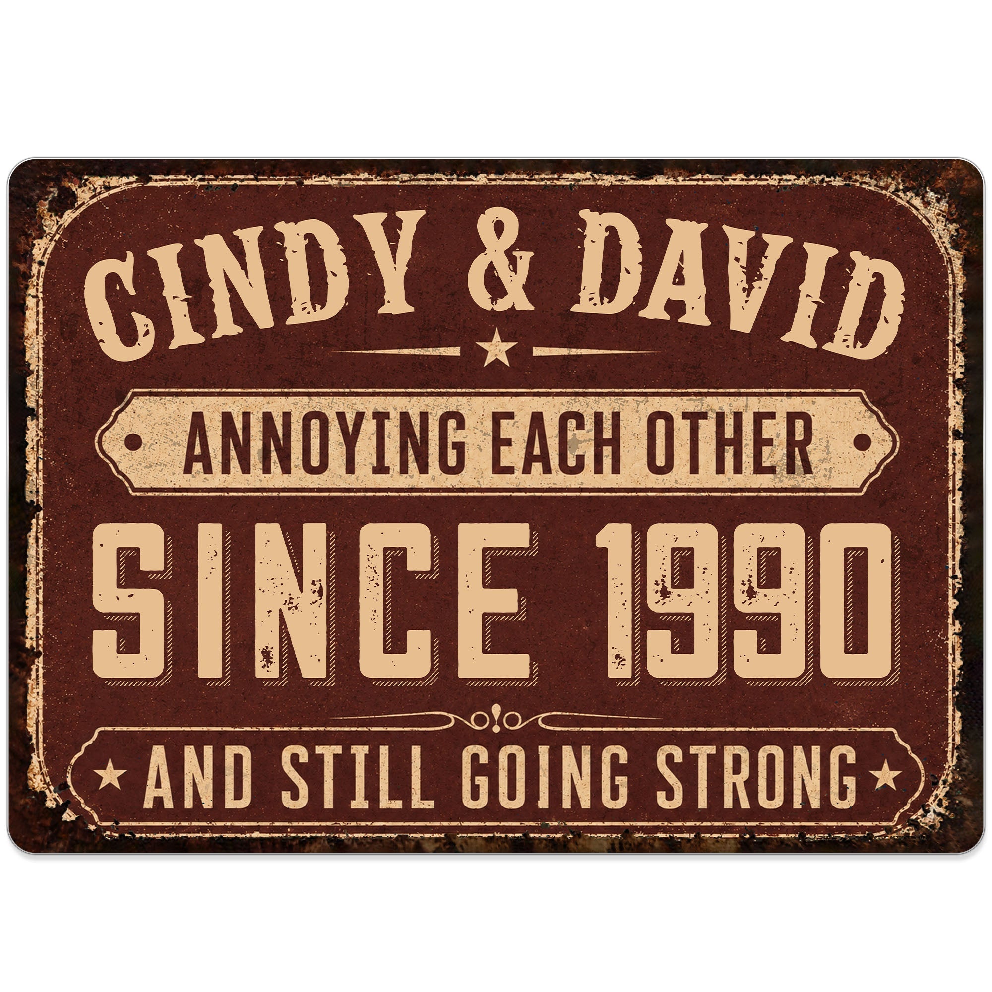Personalized Metal Sign for Couples Custom Name Anniversary Decor