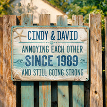 Load image into Gallery viewer, Personalized Beach Theme Metal Sign Custom Names Gift for Couples
