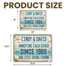 Load image into Gallery viewer, Personalized Beach Theme Metal Sign Custom Names Gift for Couples
