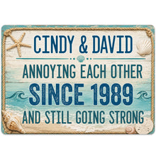 Load image into Gallery viewer, Personalized Beach Theme Metal Sign Custom Names Gift for Couples
