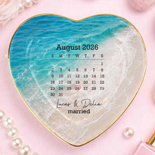 Load image into Gallery viewer, Personalized Heart Jewelry Dish Custom Name Gift for Couples
