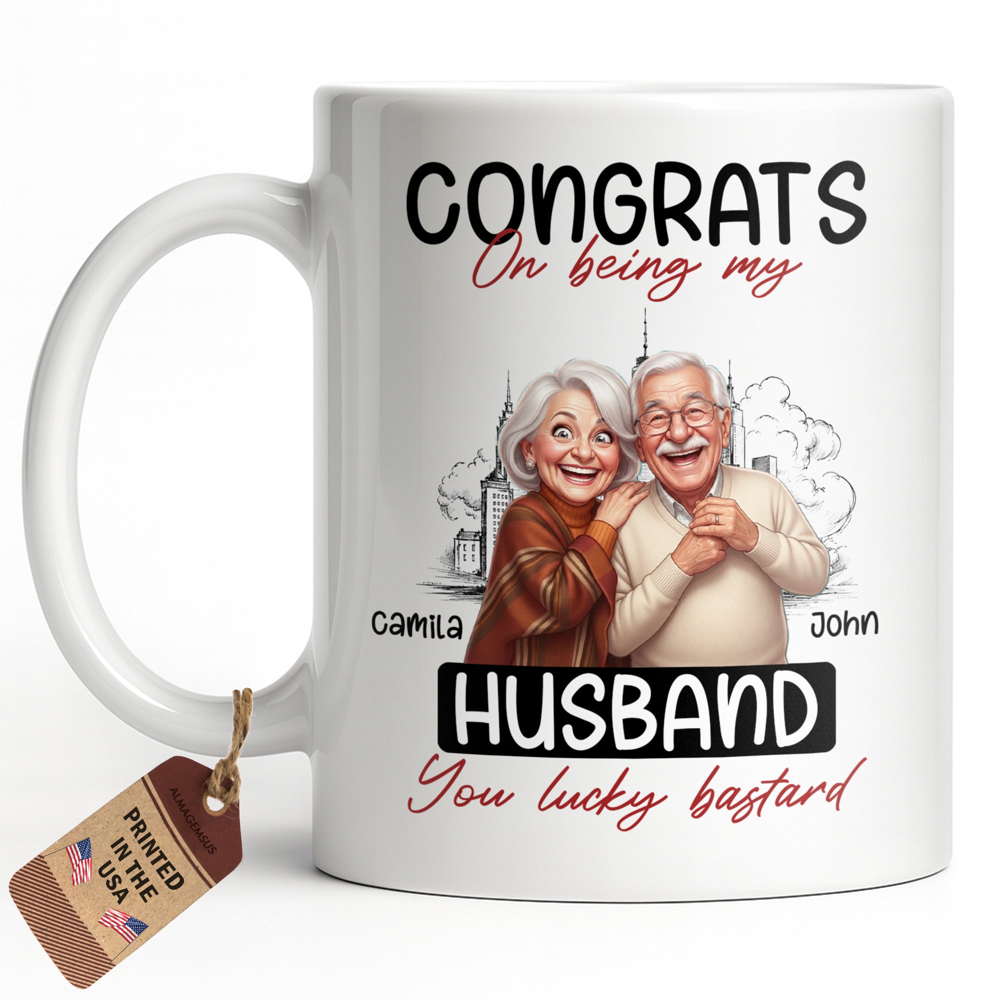 Personalized Funny Couple Coffee Mug Custom Name Gift for Husband