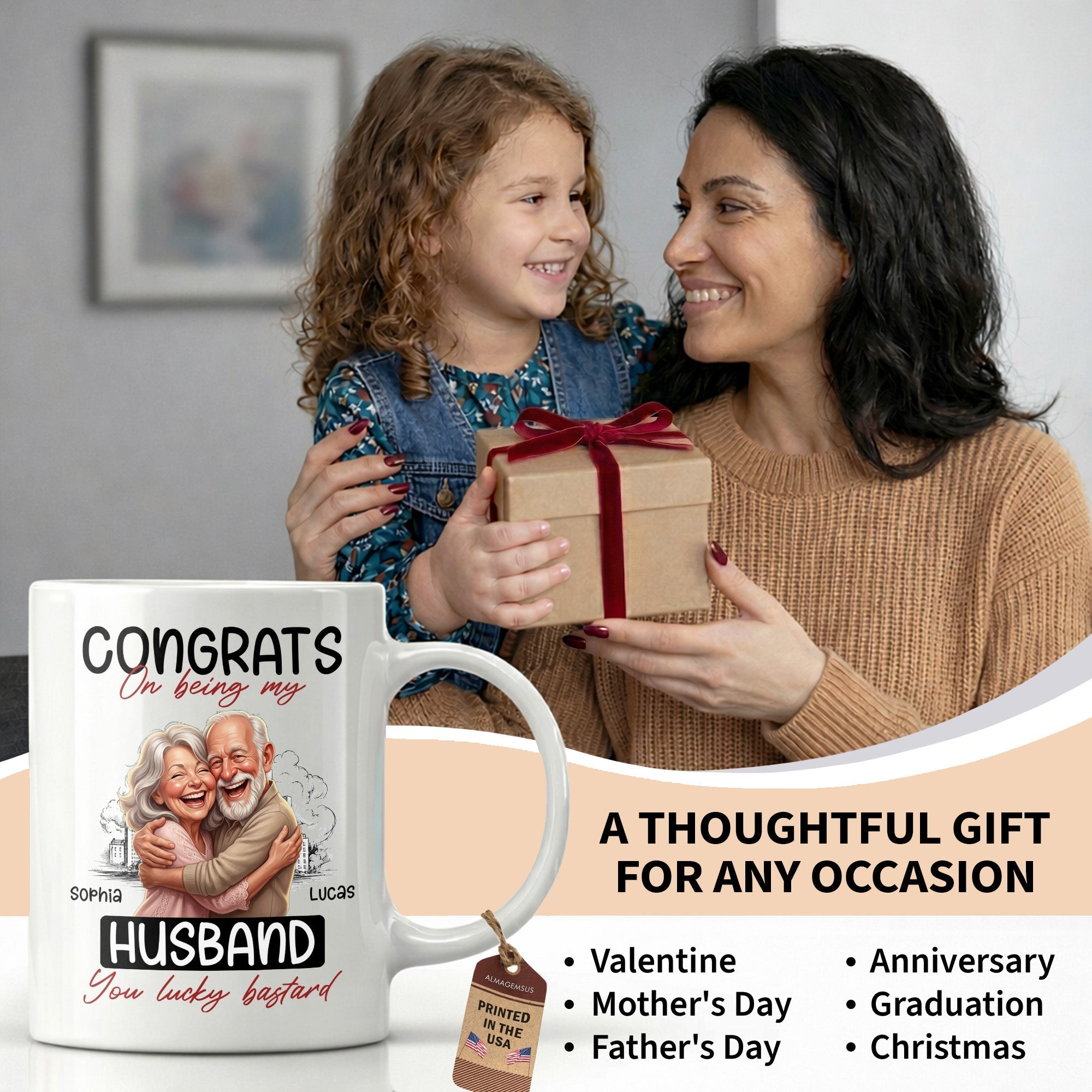 Personalized Funny Couple Coffee Mug Custom Name Gift for Husband