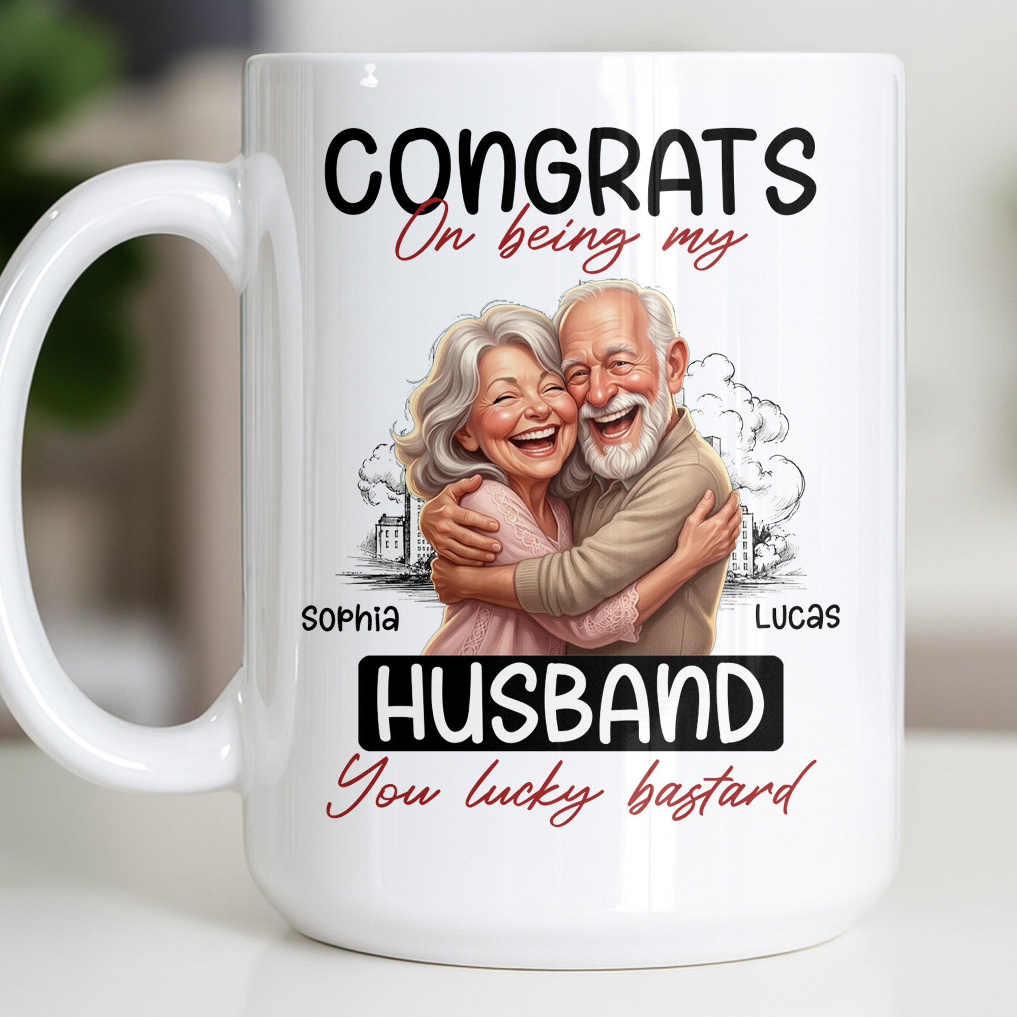 Personalized Funny Couple Coffee Mug Custom Name Gift for Husband