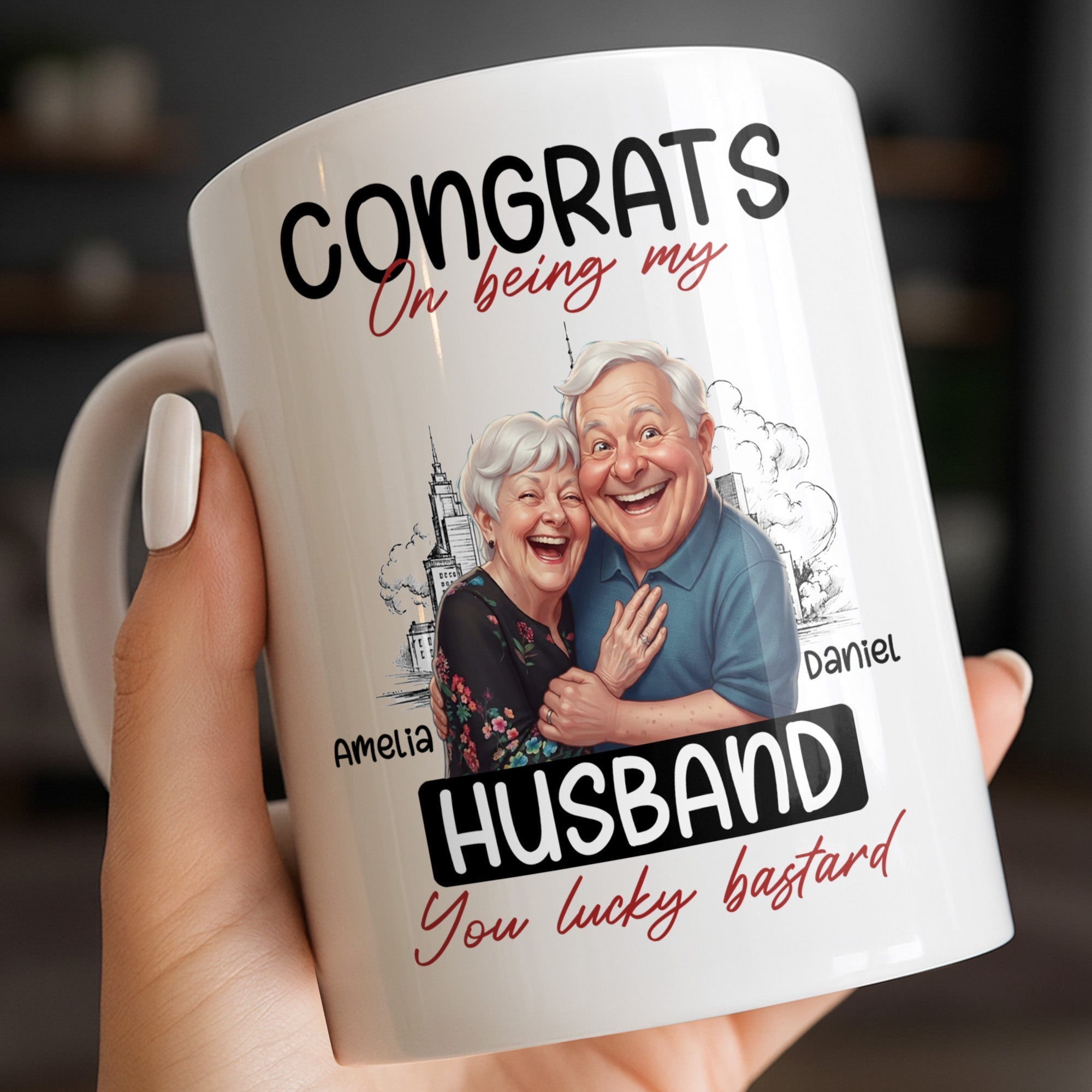 Personalized Funny Couple Coffee Mug Custom Name Gift for Husband