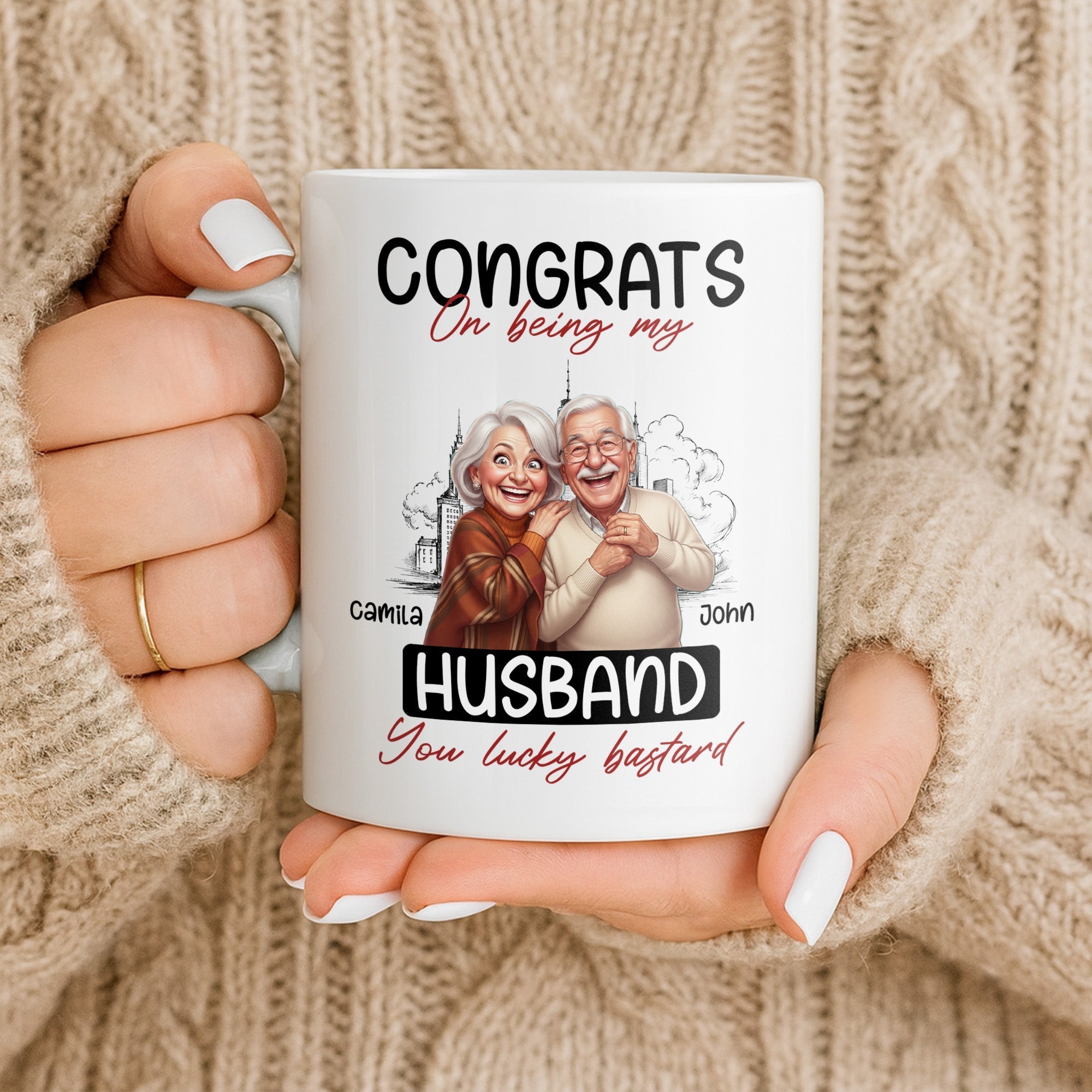 Personalized Funny Couple Coffee Mug Custom Name Gift for Husband