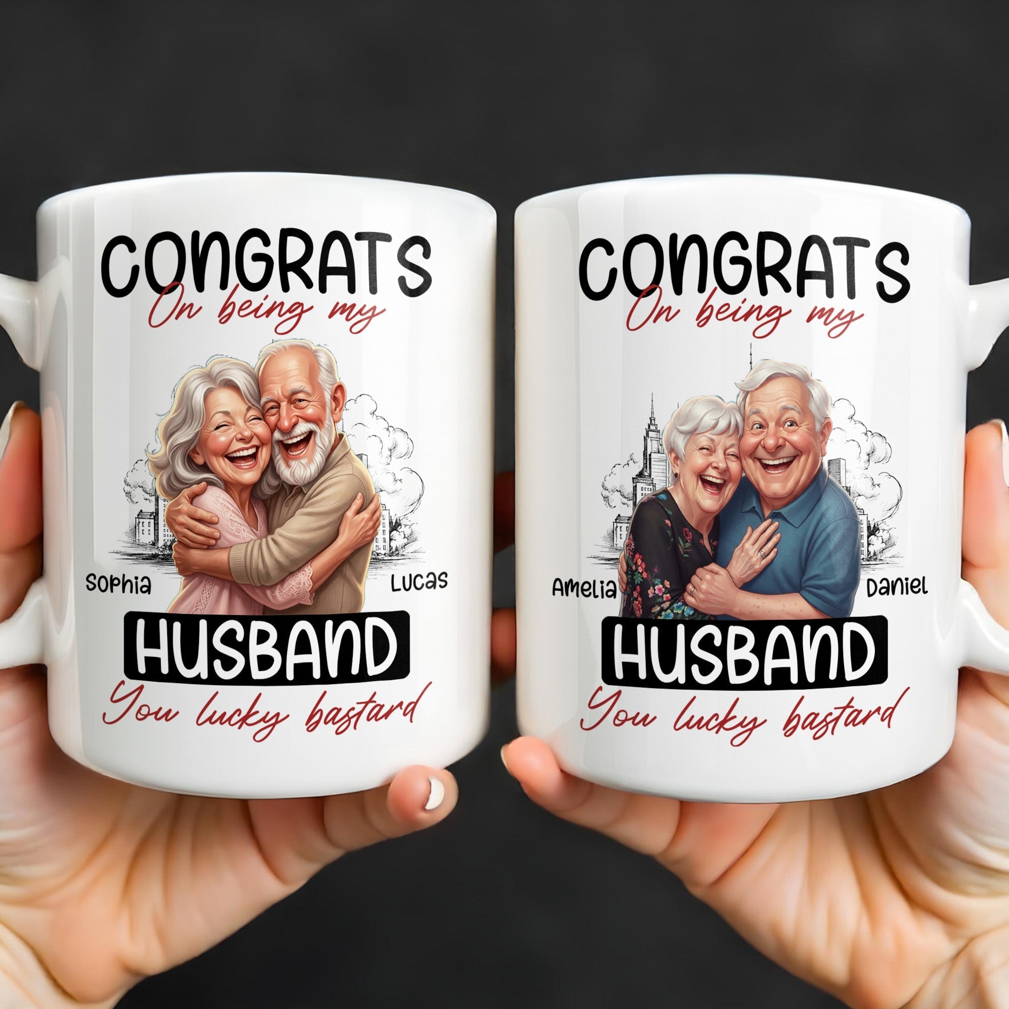 Personalized Funny Couple Coffee Mug Custom Name Gift for Husband
