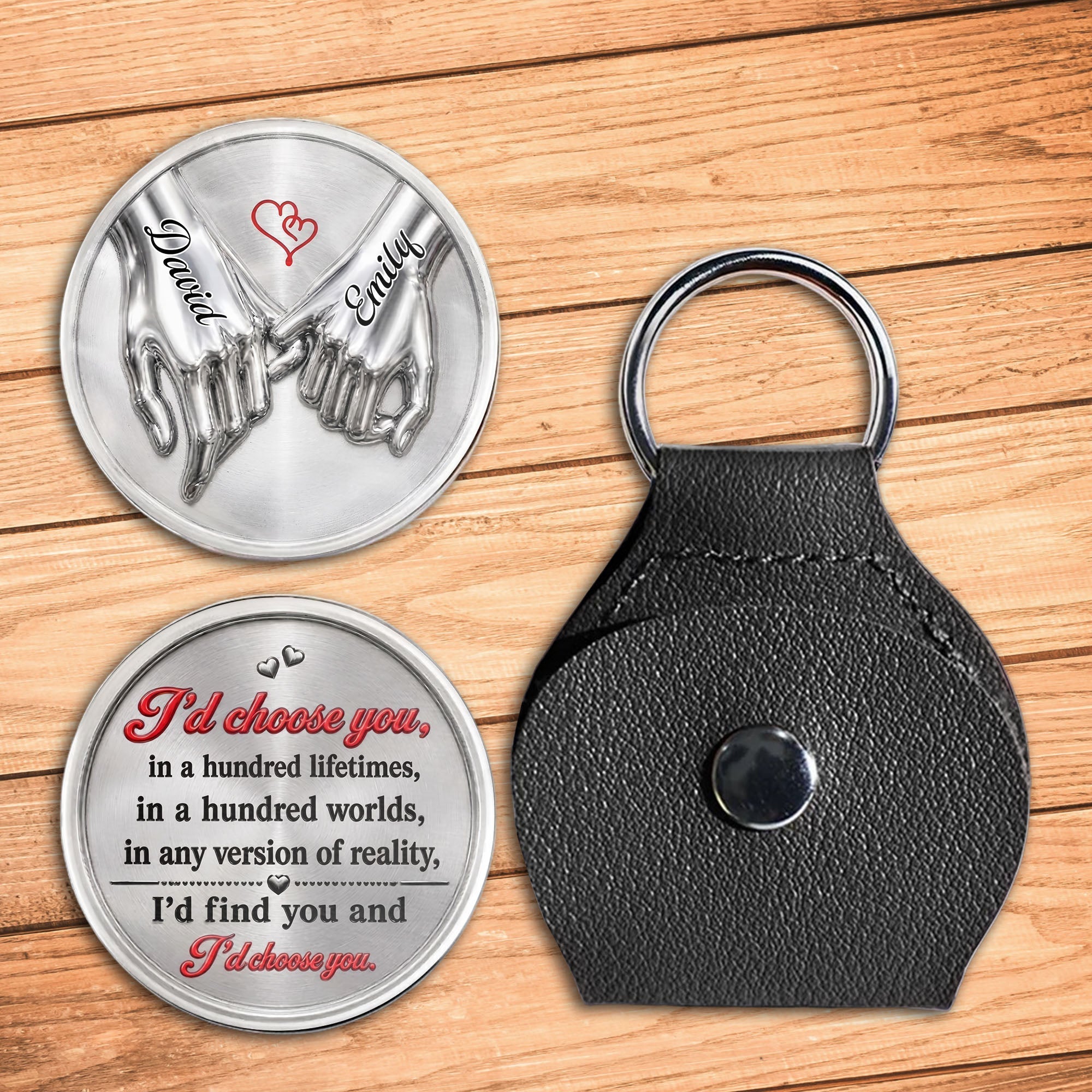 Personalized Pocket Hug Custom Name Gift for Couple Anniversary