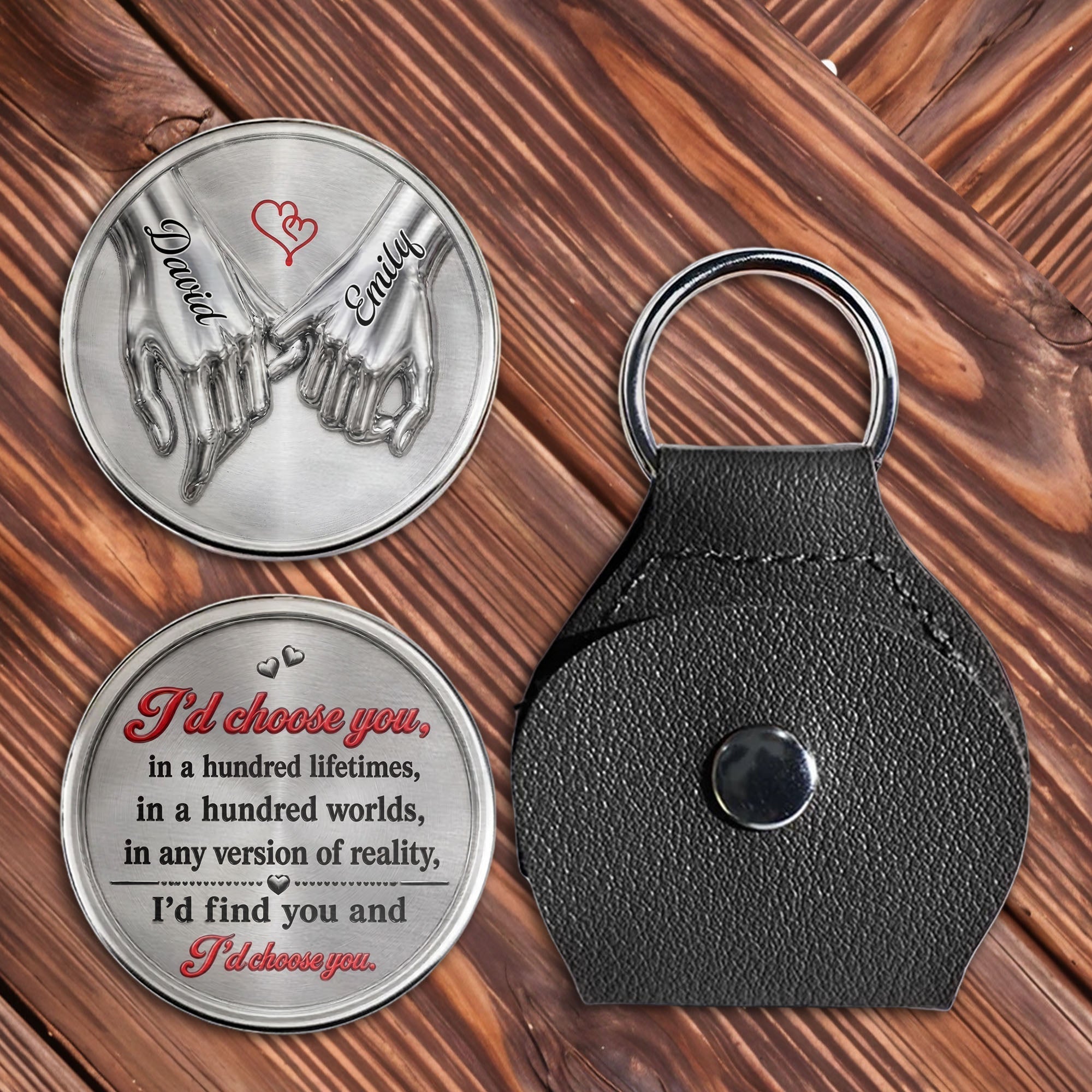 Personalized Pocket Hug Custom Name Gift for Couple Anniversary