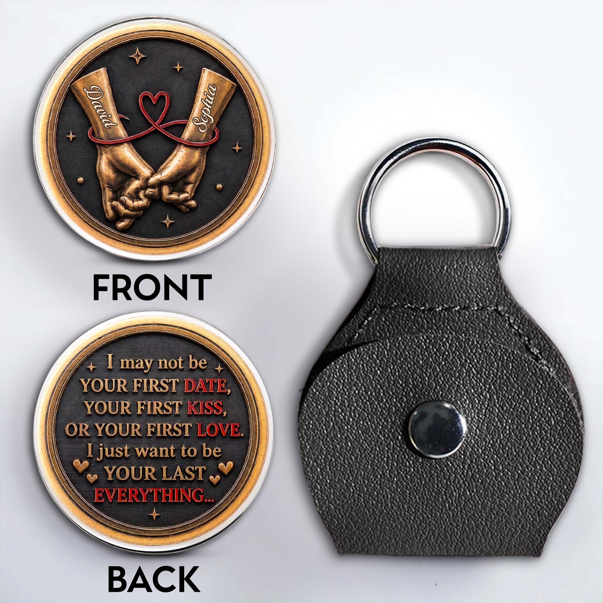 Personalized Pocket Hug Custom Token Heart Gift for Couples