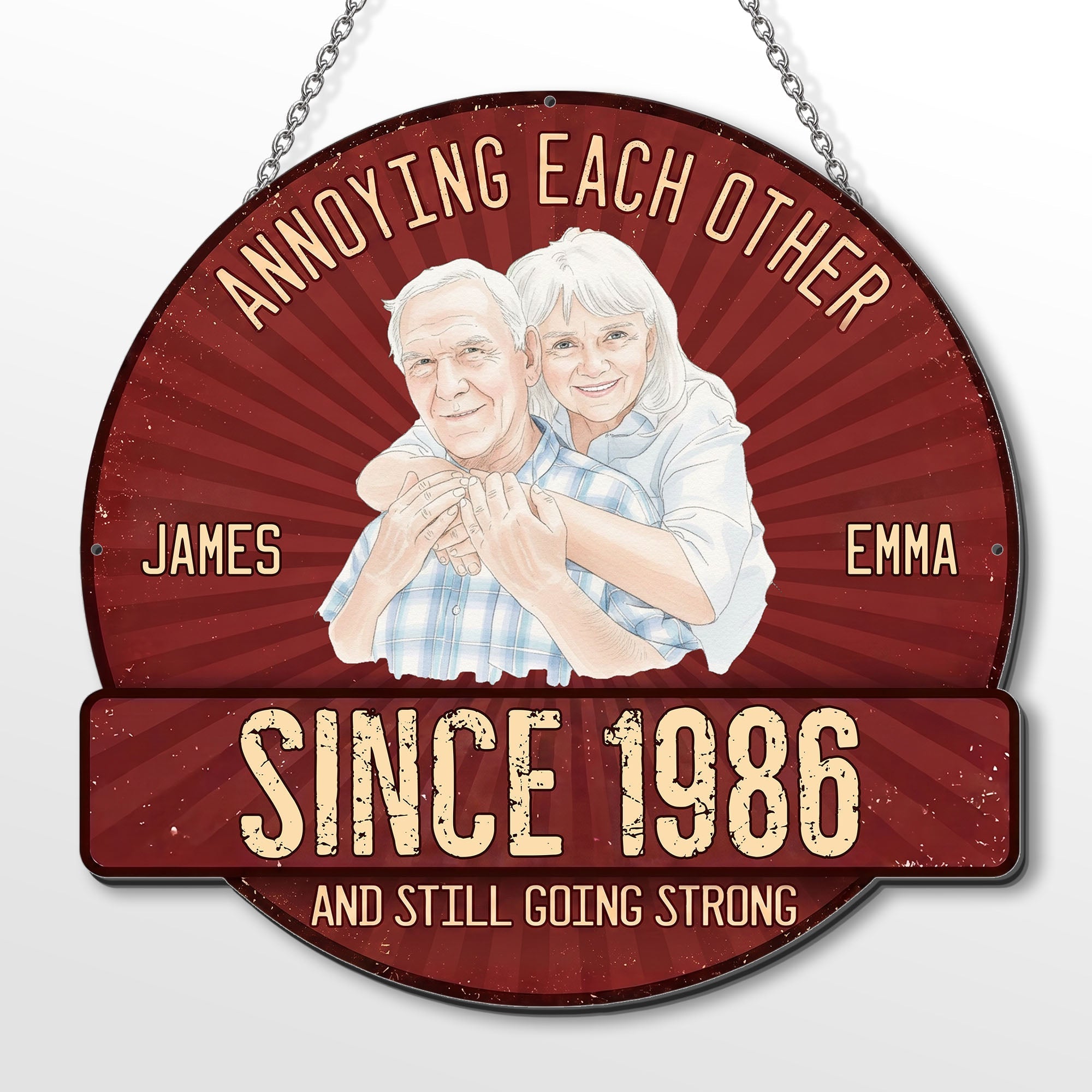 Custom Shaped Metal Sign Personalized Couple Gift Decor