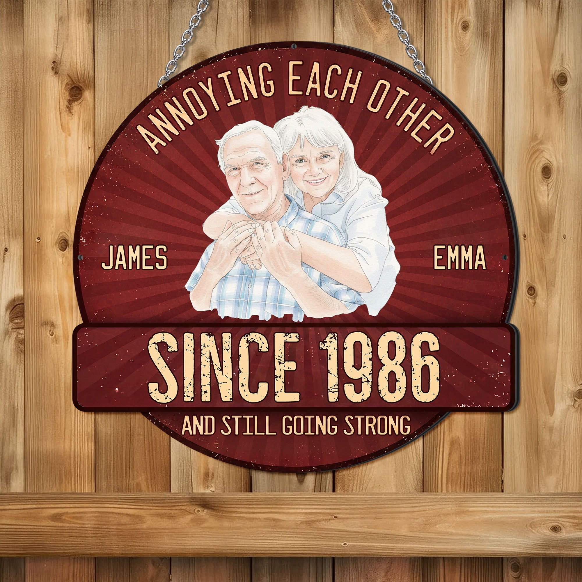 Custom Shaped Metal Sign Personalized Couple Gift Decor