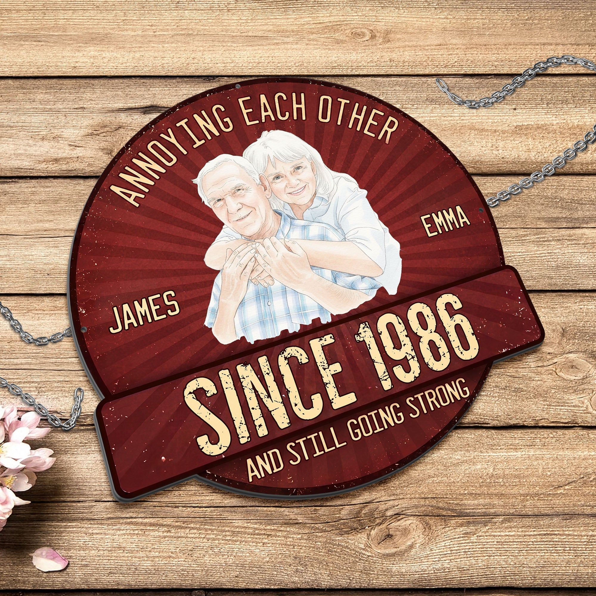 Custom Shaped Metal Sign Personalized Couple Gift Decor