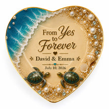Load image into Gallery viewer, Personalized Heart Ceramic Jewelry Dish Custom Name Gift for Couples
