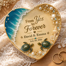 Load image into Gallery viewer, Personalized Heart Ceramic Jewelry Dish Custom Name Gift for Couples
