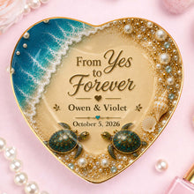 Load image into Gallery viewer, Personalized Heart Ceramic Jewelry Dish Custom Name Gift for Couples

