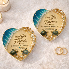 Load image into Gallery viewer, Personalized Heart Ceramic Jewelry Dish Custom Name Gift for Couples
