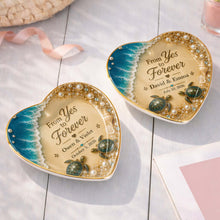 Load image into Gallery viewer, Personalized Heart Ceramic Jewelry Dish Custom Name Gift for Couples
