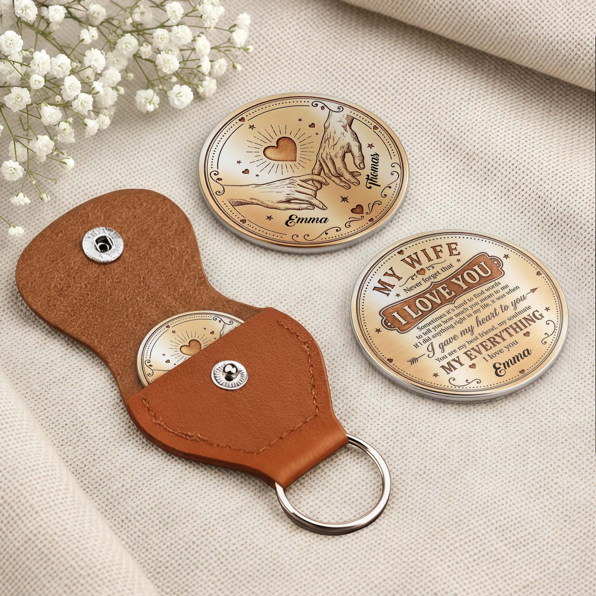 Personalized Pocket Hug Custom Name Gift for Couples Anniversary