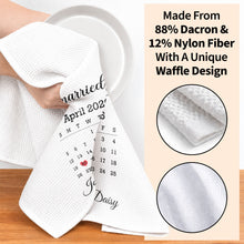Load image into Gallery viewer, Personalized Kitchen Towel Custom Heart Date Design Gift for Couples
