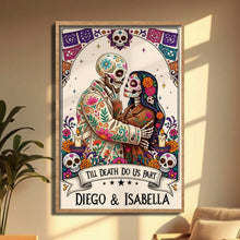 Load image into Gallery viewer, Personalized Skeleton Couple Sugar Skull Vertical Poster Gift
