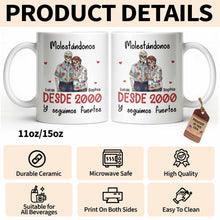Load image into Gallery viewer, Personalized Sugar Skull Couple Coffee Mug Custom Name Gift
