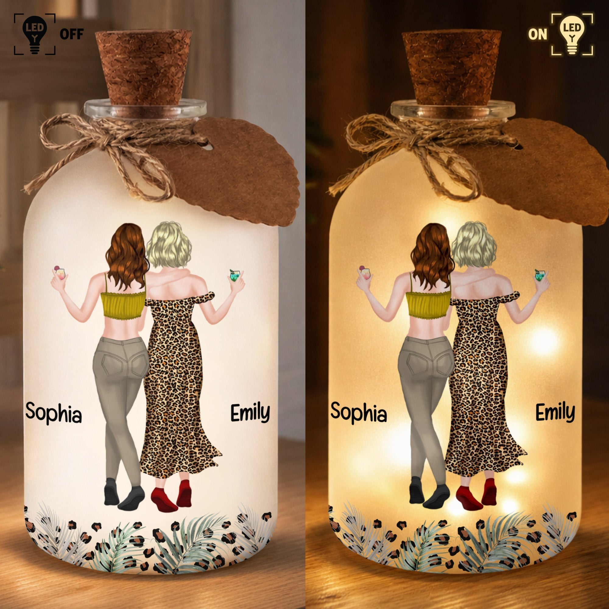 Personalized Short Bottle Light Custom Name Gift for Cousin