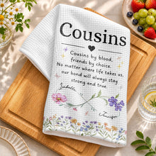 Load image into Gallery viewer, Personalized Kitchen Towel Custom Birth Month Flowers Gift for Cousin
