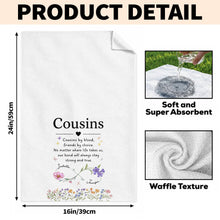 Load image into Gallery viewer, Personalized Kitchen Towel Custom Birth Month Flowers Gift for Cousin
