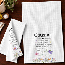 Load image into Gallery viewer, Personalized Kitchen Towel Custom Birth Month Flowers Gift for Cousin
