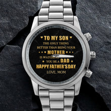Load image into Gallery viewer, Personalized Custom Men's Watch Gift for Son with Message
