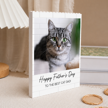 Load image into Gallery viewer, Personalized Cat Photo Building Block Gift for Cat Dad
