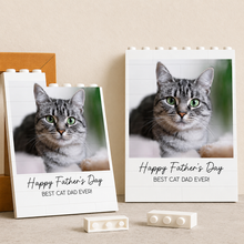 Load image into Gallery viewer, Personalized Cat Photo Building Block Gift for Cat Dad
