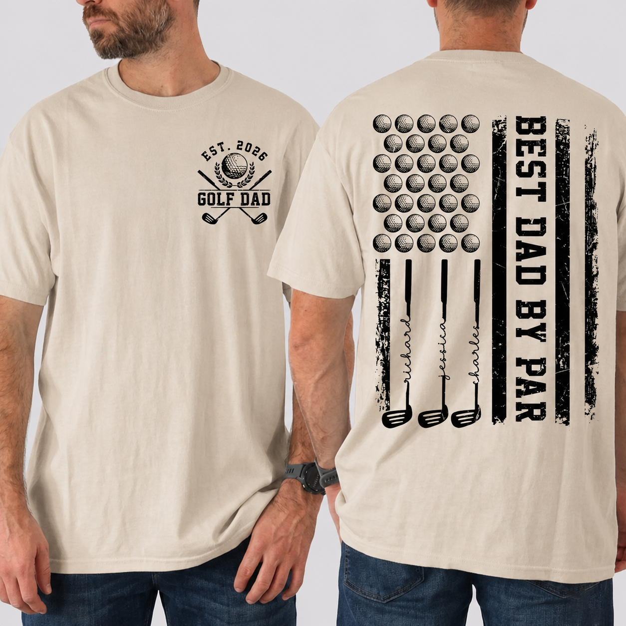 Personalized Golf Dad Shirt Custom Name Gift for Father's Day