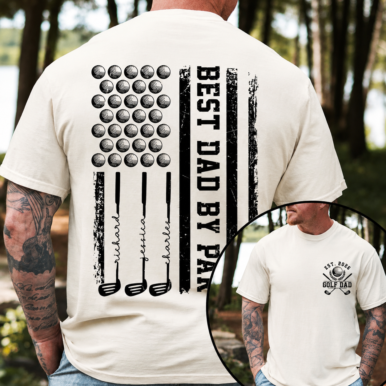 Personalized Golf Dad Shirt Custom Name Gift for Father's Day