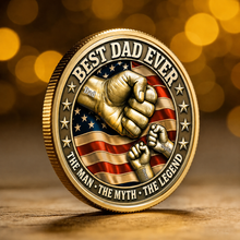 Load image into Gallery viewer, Personalized Best Dad Ever Coin with Custom Names Gift
