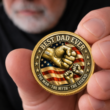 Load image into Gallery viewer, Personalized Best Dad Ever Coin with Custom Names Gift

