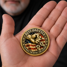 Load image into Gallery viewer, Personalized Best Dad Ever Coin with Custom Names Gift
