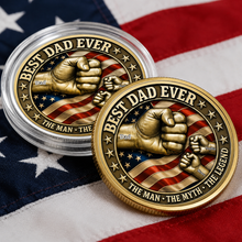 Load image into Gallery viewer, Personalized Best Dad Ever Coin with Custom Names Gift
